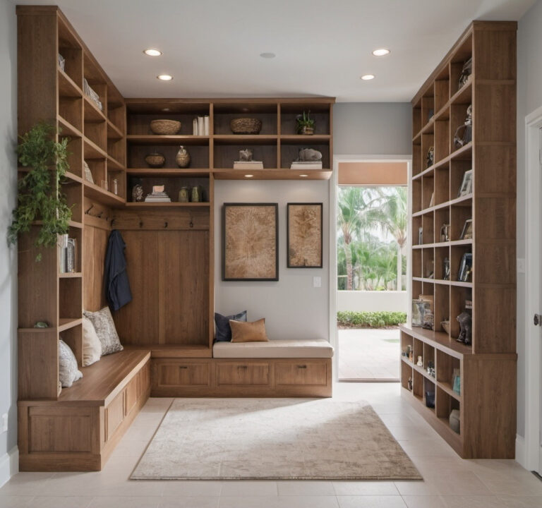 M15-Custom-Mudroom-Cabinets-With-Open-Shelving-And-Benches