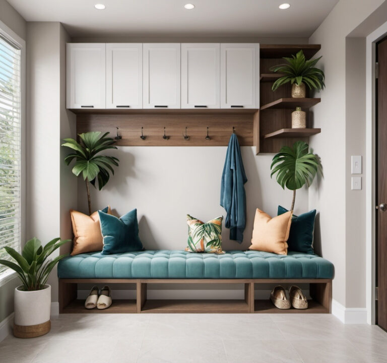 M20-Custom-Mudroom-Cabinets-Modern-Green-Bench-Storage