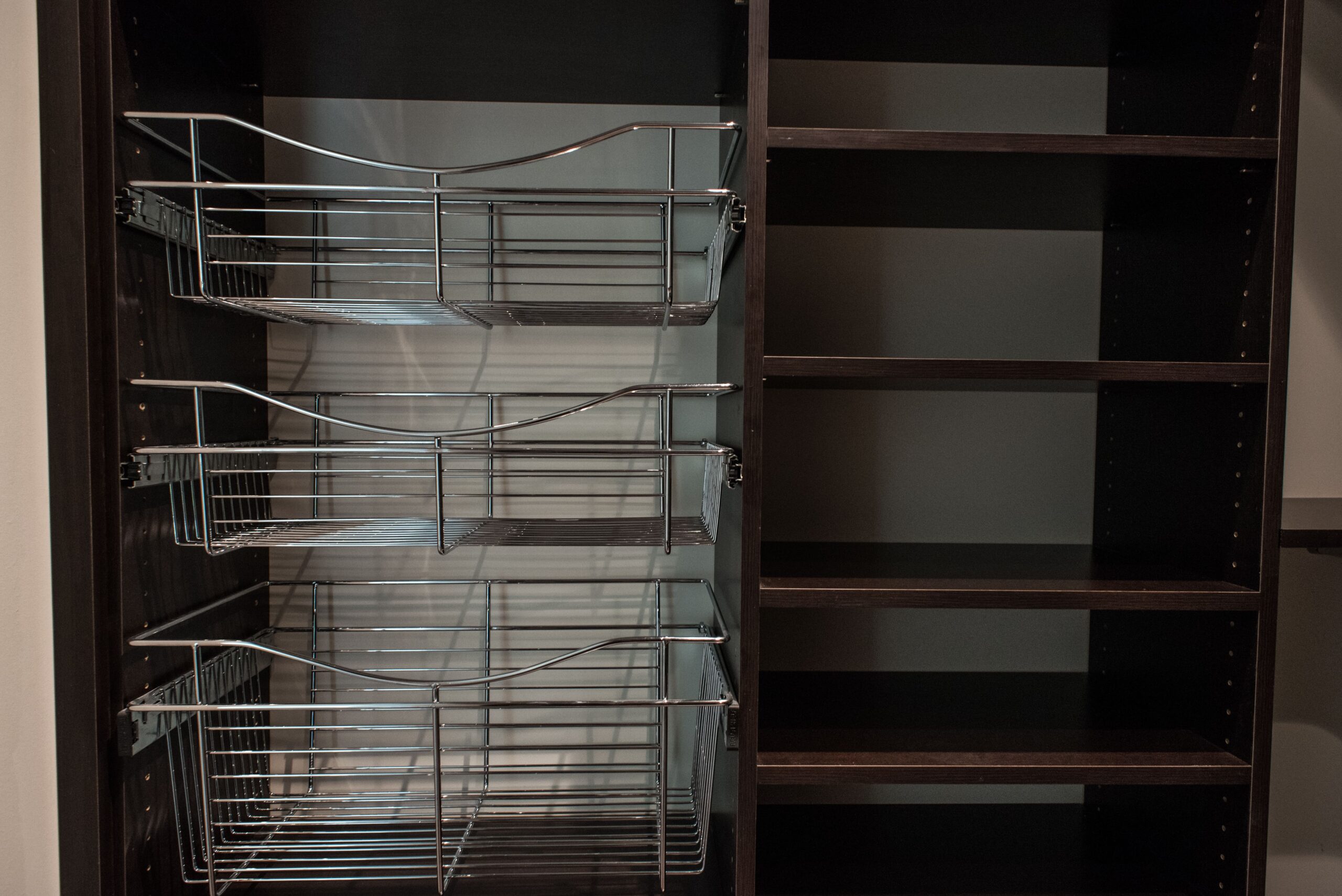 Pantry Organizing System With Pull Out Basket