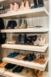 Shoe Storage design in light wood finish