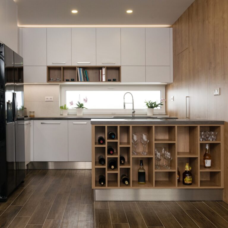 Interior Of Modern Kitchen With Built-In Appliances