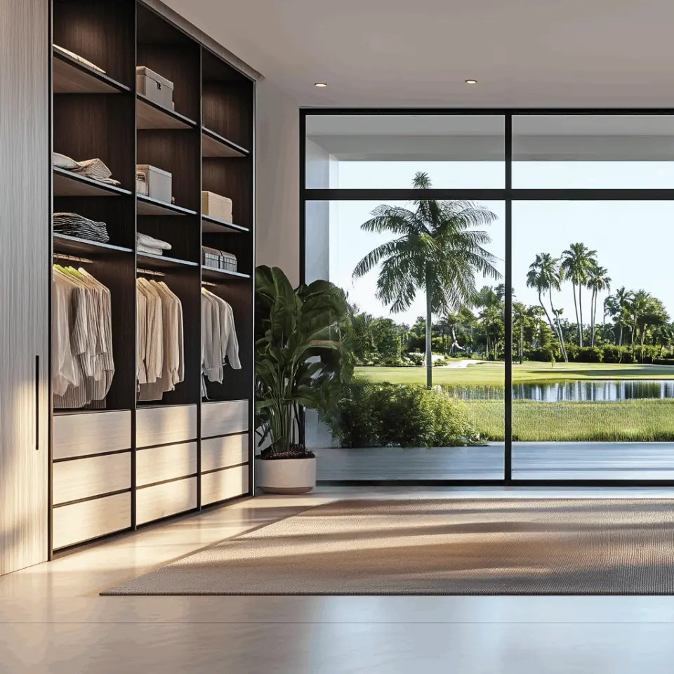 Coastal Custom Closet In Indian River County With Integrated Lighting