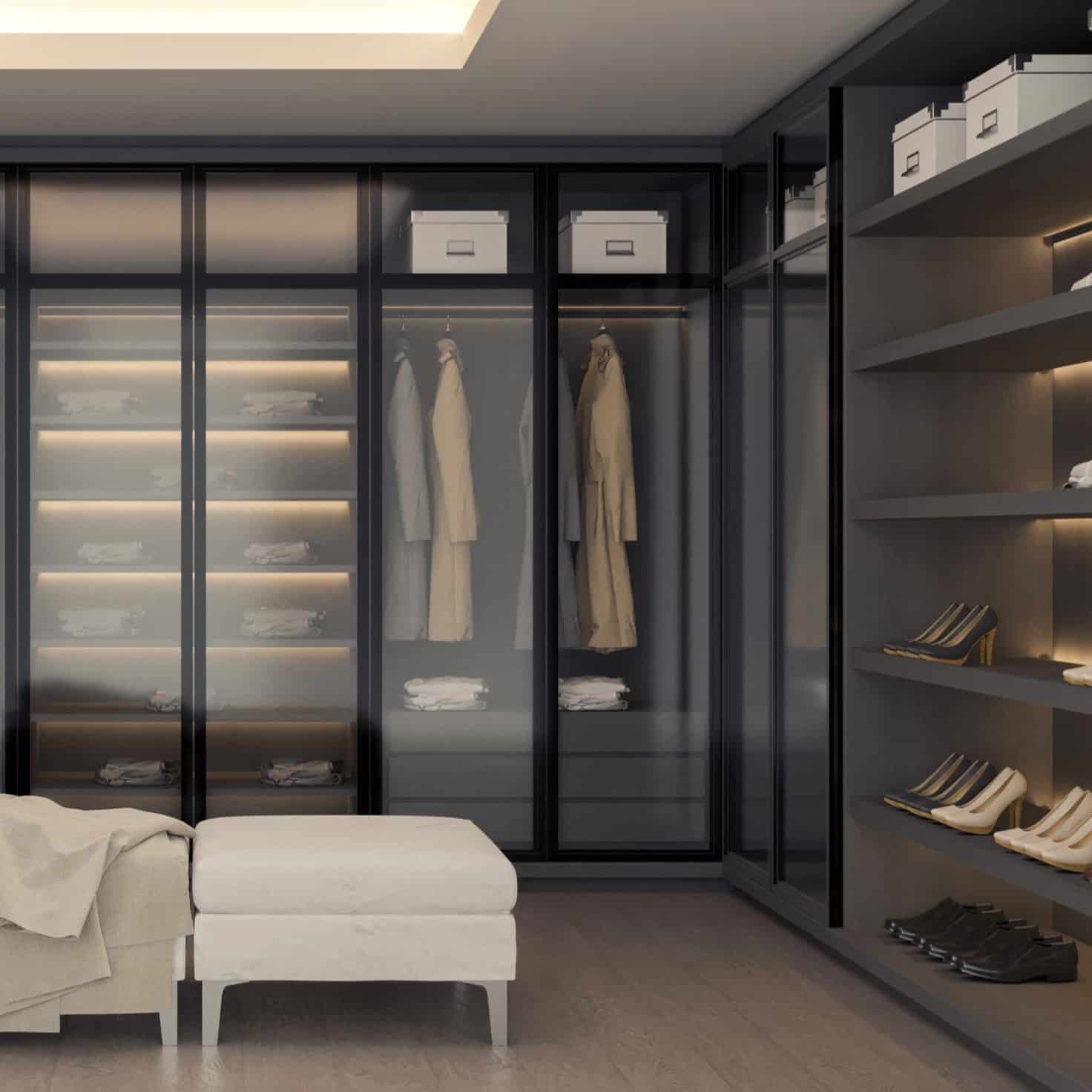 High End Wardrobe With Integrated Shoe Organizer Photo Inspiration