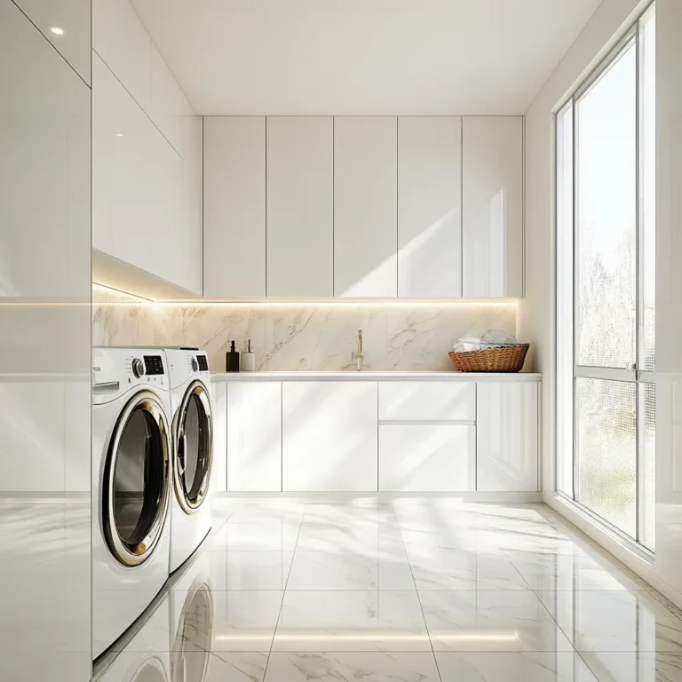 Lrc4-Modern-White-Laundry-Room-Cabinets-With-Marble-Backsplash