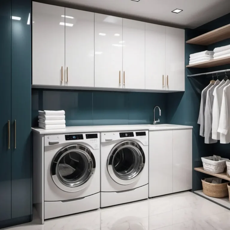 Ls4-Modern-Laundry-Room-Open-Shelving-White-Cabinets-Dual-Wash-System