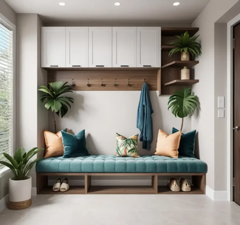 M20-Custom-Mudroom-Cabinets-Modern-Green-Bench-Storage