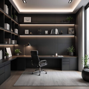 custom modern black home office