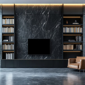 E20-modern-entertainment-center-with-built-in-bookshelves-black-marble